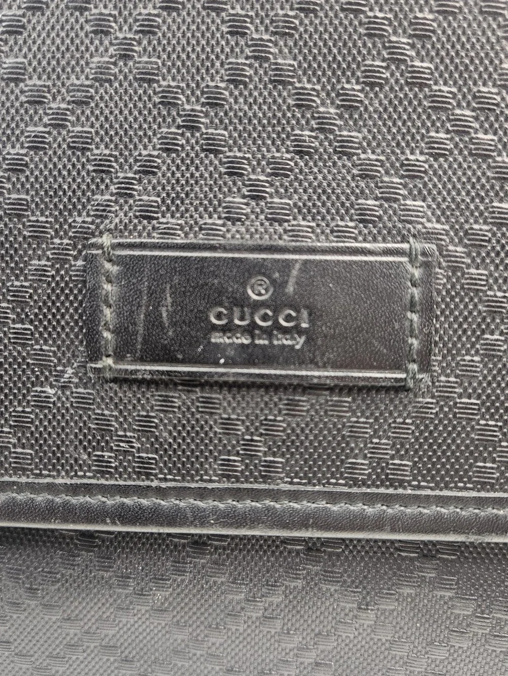 Authentic Gucci Black Diamante Messenger Crossbody Laptop Computer Bag
